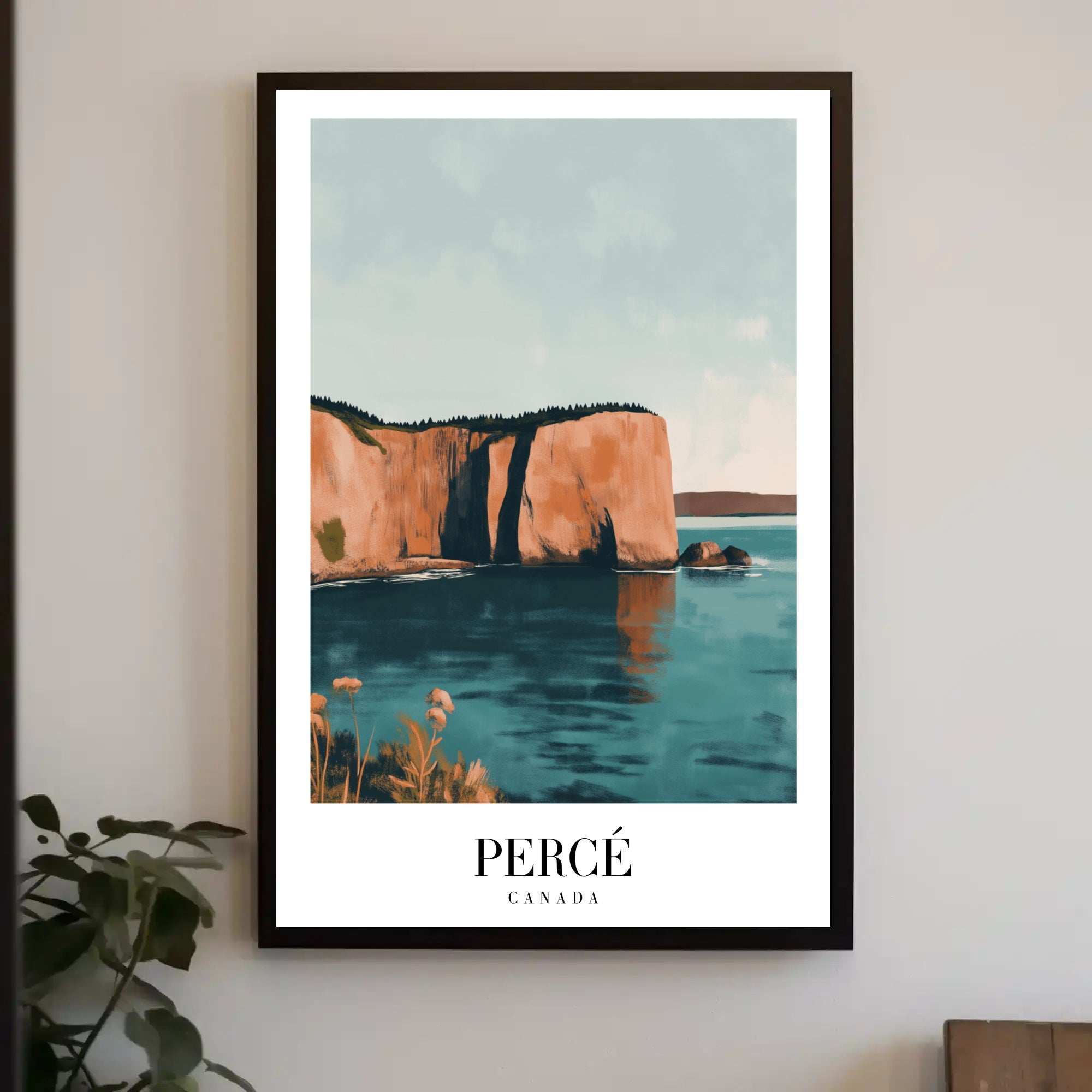 Percé Rock Canadian Coastal Beauty Travel Poster PosterGoat