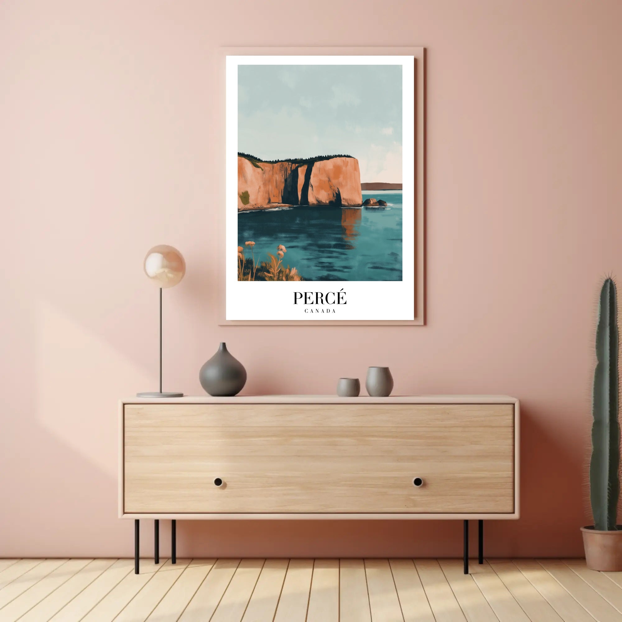 Percé Rock Canadian Coastal Beauty Travel Poster PosterGoat