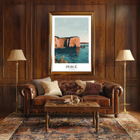 Percé Rock Canadian Coastal Beauty Travel Poster PosterGoat