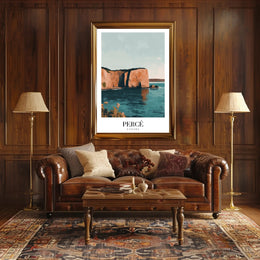 Percé Rock Canadian Coastal Beauty Travel Poster PosterGoat