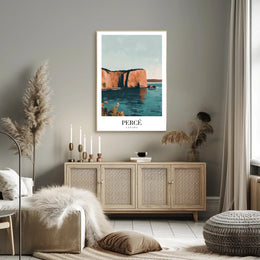 Percé Rock Canadian Coastal Beauty Travel Poster PosterGoat