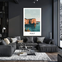 Percé Rock Canadian Coastal Beauty Travel Poster PosterGoat