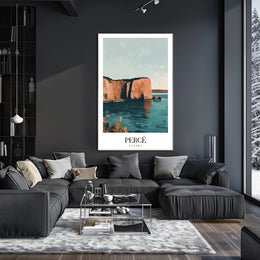 Percé Rock Canadian Coastal Beauty Travel Poster PosterGoat