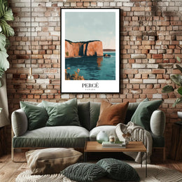Percé Rock Canadian Coastal Beauty Travel Poster PosterGoat