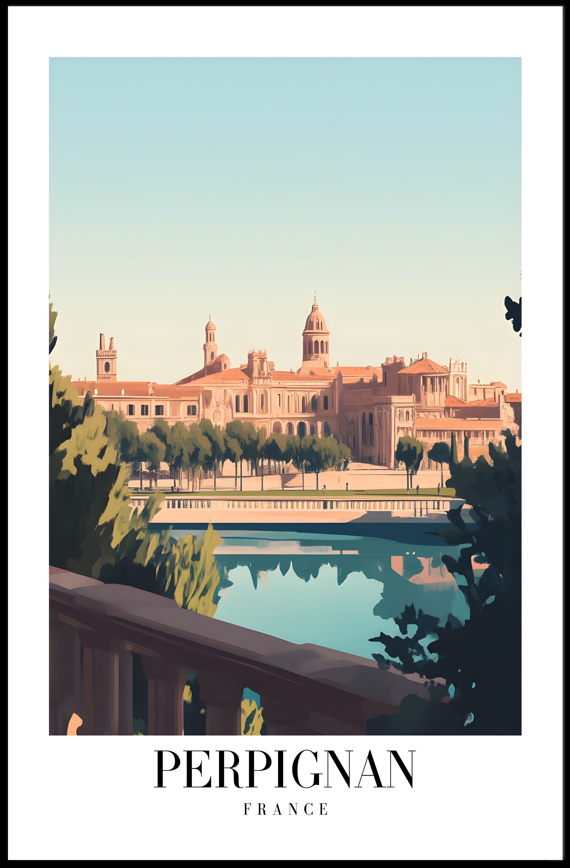 Perpignan Architectural Charm: Urban or Cityscape Poster PosterGoat