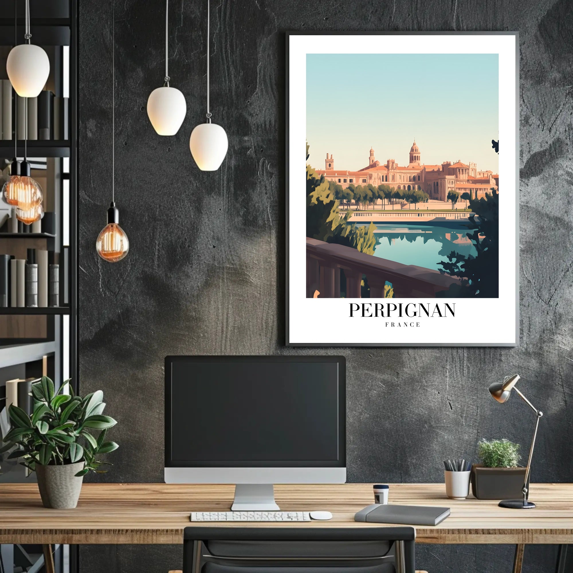 Perpignan Architectural Charm: Urban or Cityscape Poster PosterGoat