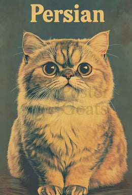 Persian Cat Lifelike Illustration Animal Poster PosterGoat
