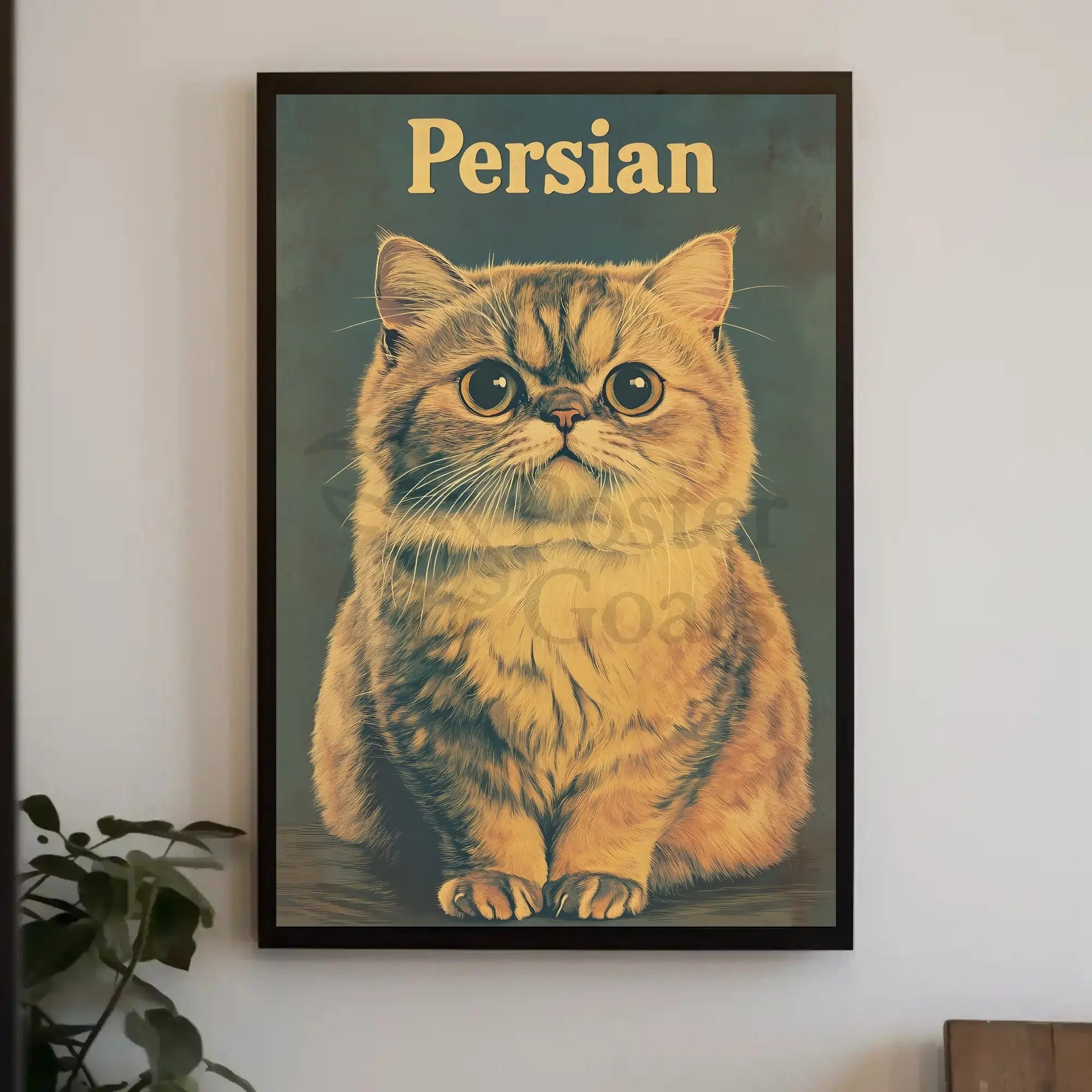Persian Cat Lifelike Illustration Animal Poster PosterGoat