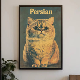 Persian Cat Lifelike Illustration Animal Poster PosterGoat