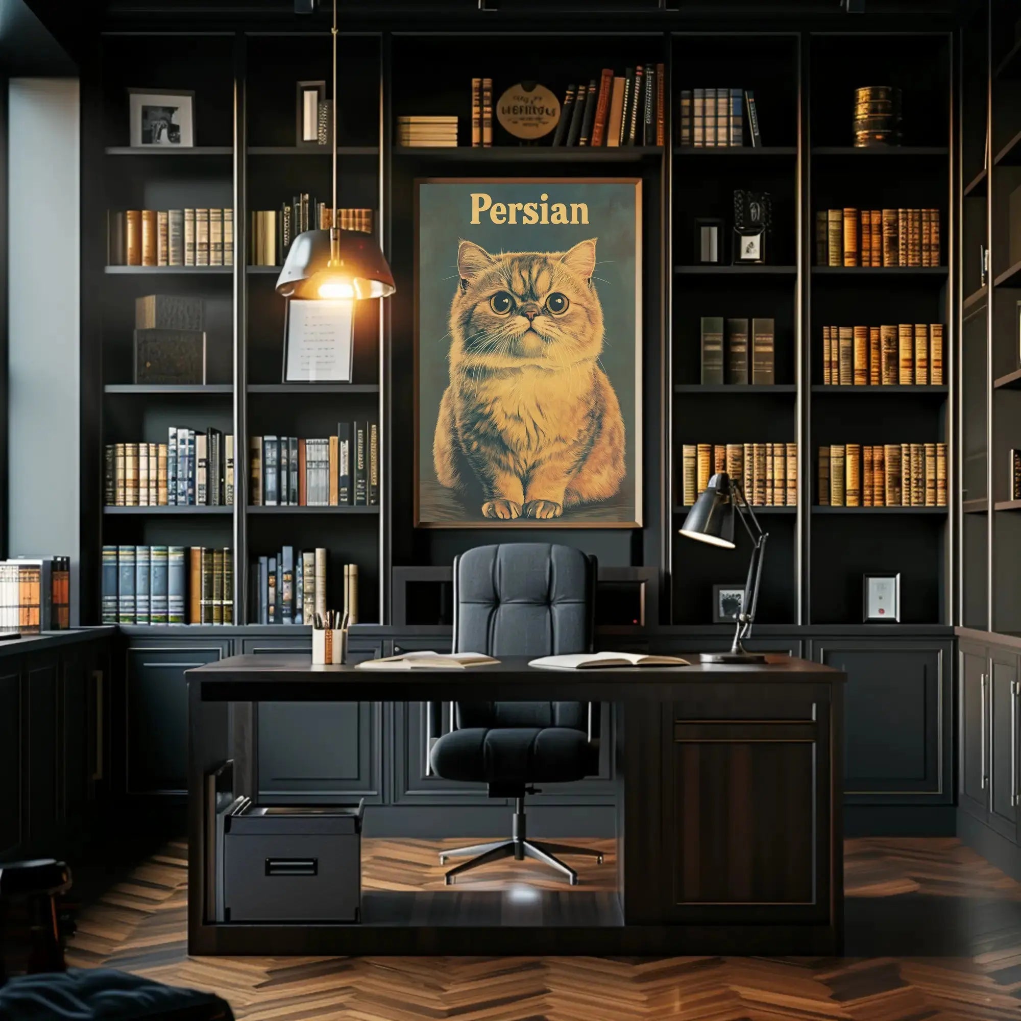 Persian Cat Lifelike Illustration Animal Poster PosterGoat