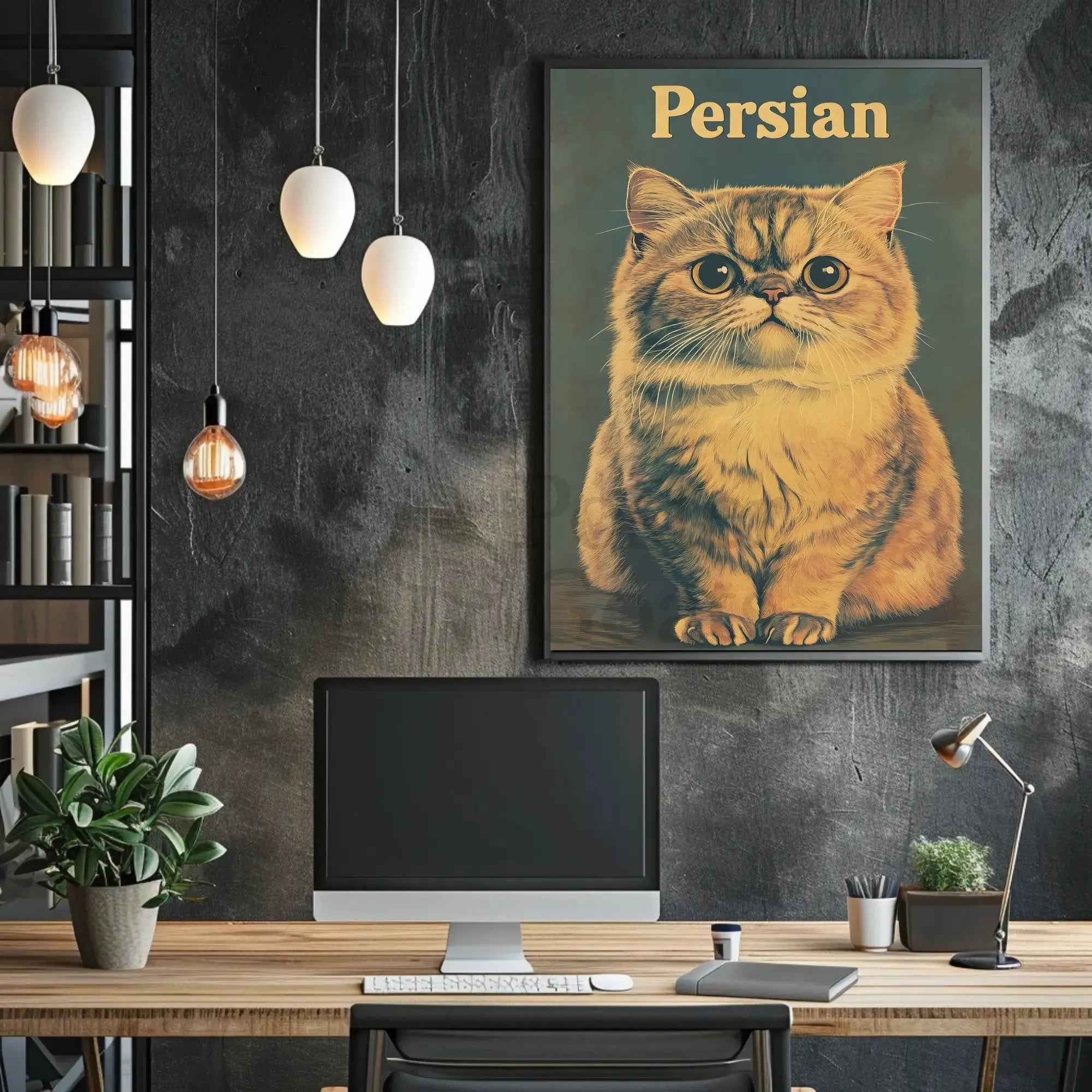 Persian Cat Lifelike Illustration Animal Poster PosterGoat