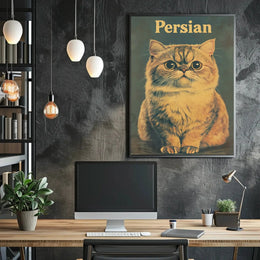 Persian Cat Lifelike Illustration Animal Poster PosterGoat
