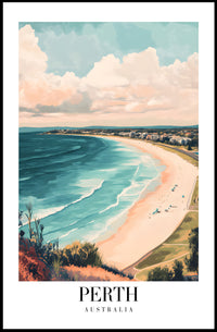 Perth Coastal Landscape Artistic Travel Poster PosterGoat