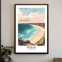 Perth Coastal Landscape Artistic Travel Poster PosterGoat