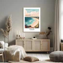 Perth Coastal Landscape Artistic Travel Poster PosterGoat