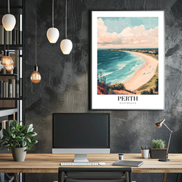 Perth Coastal Landscape Artistic Travel Poster PosterGoat
