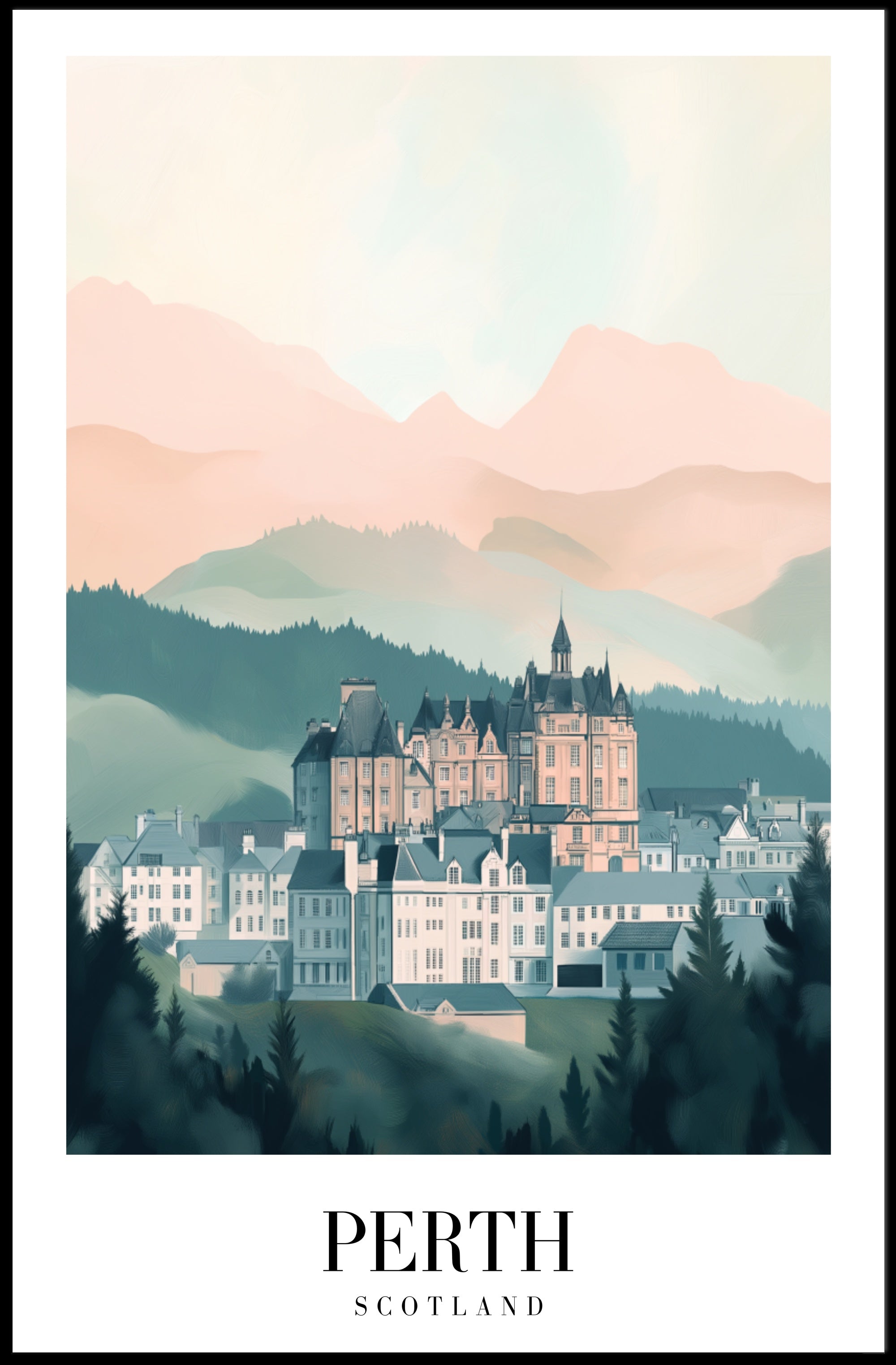 Perth Scotland Scenic Travel Poster PosterGoat