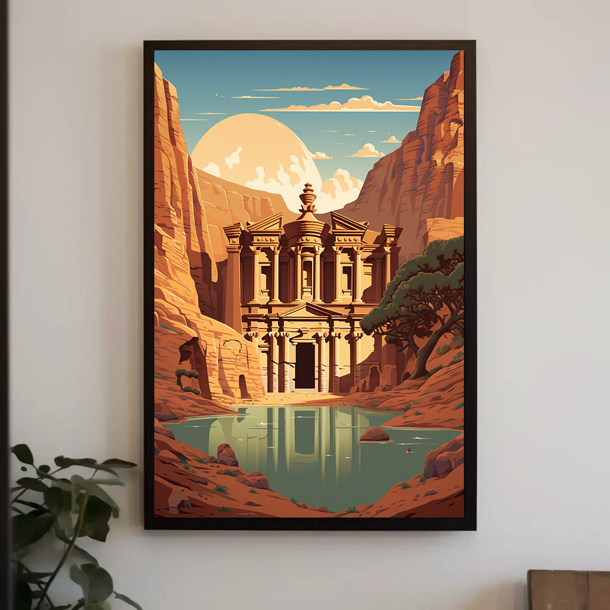 Petra-Inspired Canyon Landscape Cultural or Heritage Poster PosterGoat