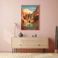 Petra-Inspired Canyon Landscape Cultural or Heritage Poster PosterGoat