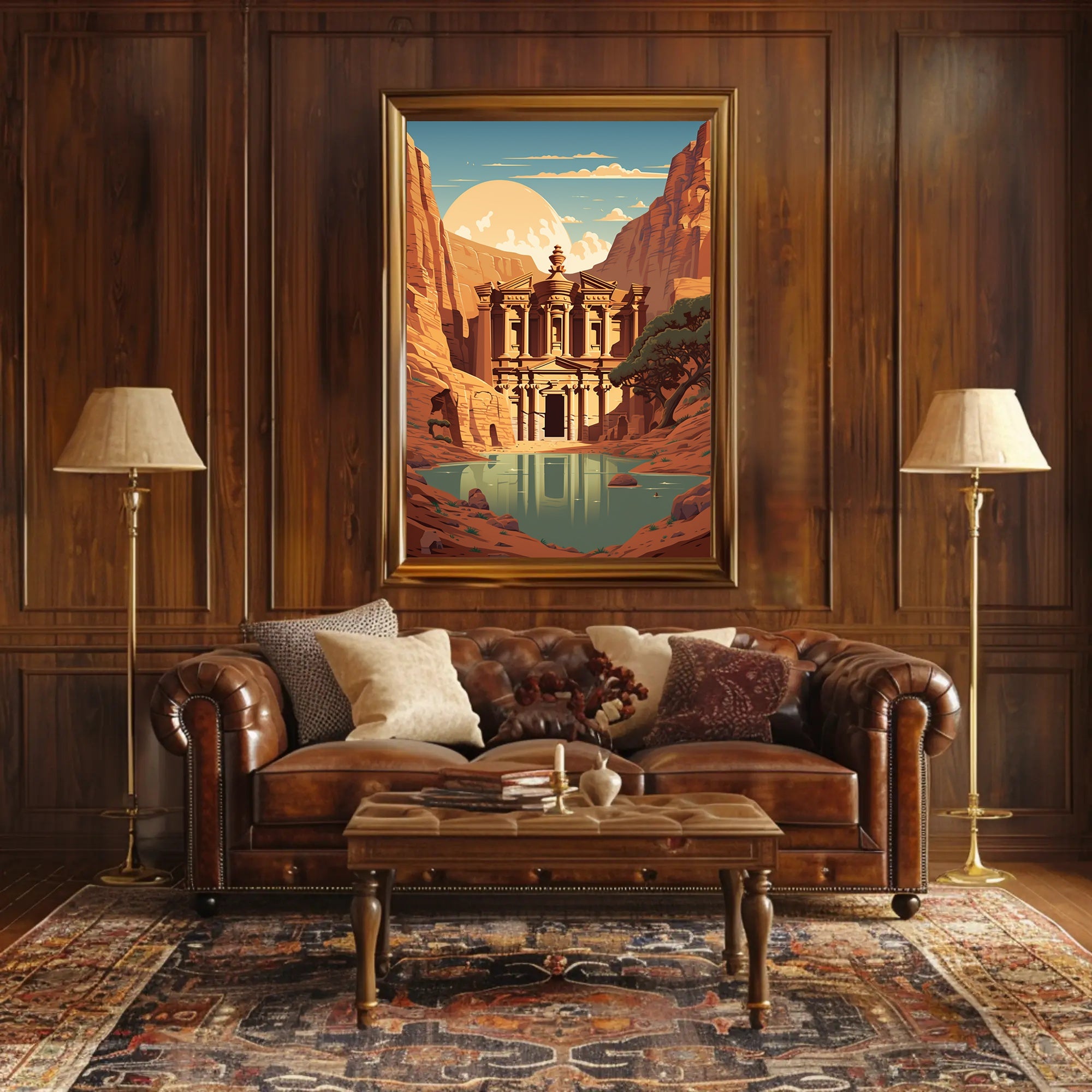 Petra-Inspired Canyon Landscape Cultural or Heritage Poster PosterGoat