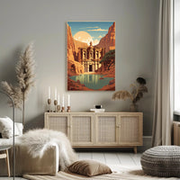 Petra-Inspired Canyon Landscape Cultural or Heritage Poster PosterGoat
