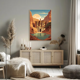 Petra-Inspired Canyon Landscape Cultural or Heritage Poster PosterGoat