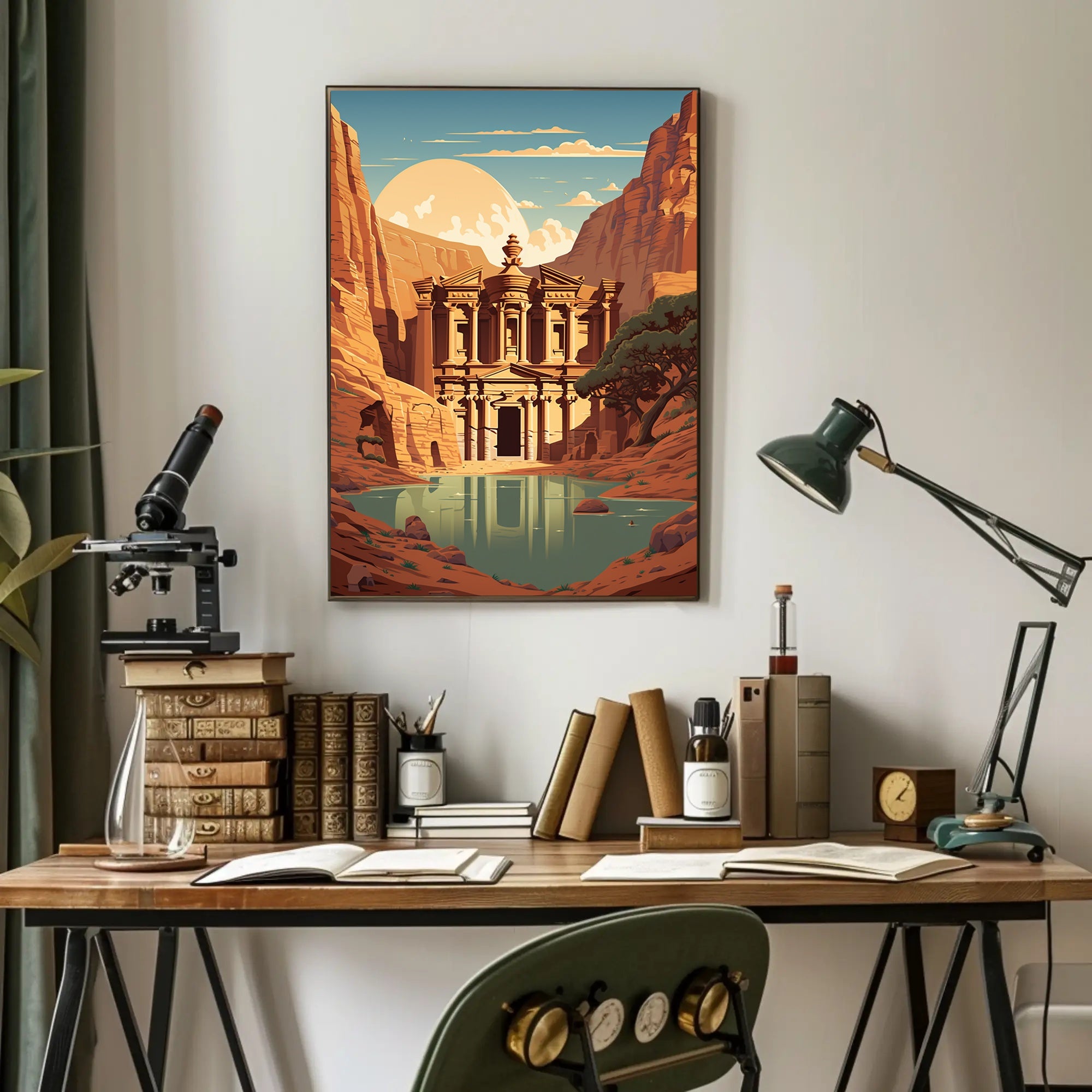 Petra-Inspired Canyon Landscape Cultural or Heritage Poster PosterGoat