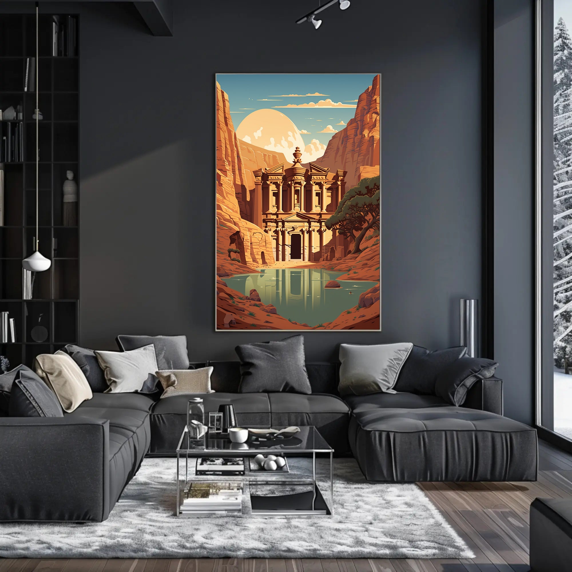 Petra-Inspired Canyon Landscape Cultural or Heritage Poster PosterGoat