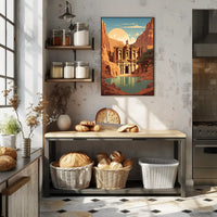 Petra-Inspired Canyon Landscape Cultural or Heritage Poster PosterGoat