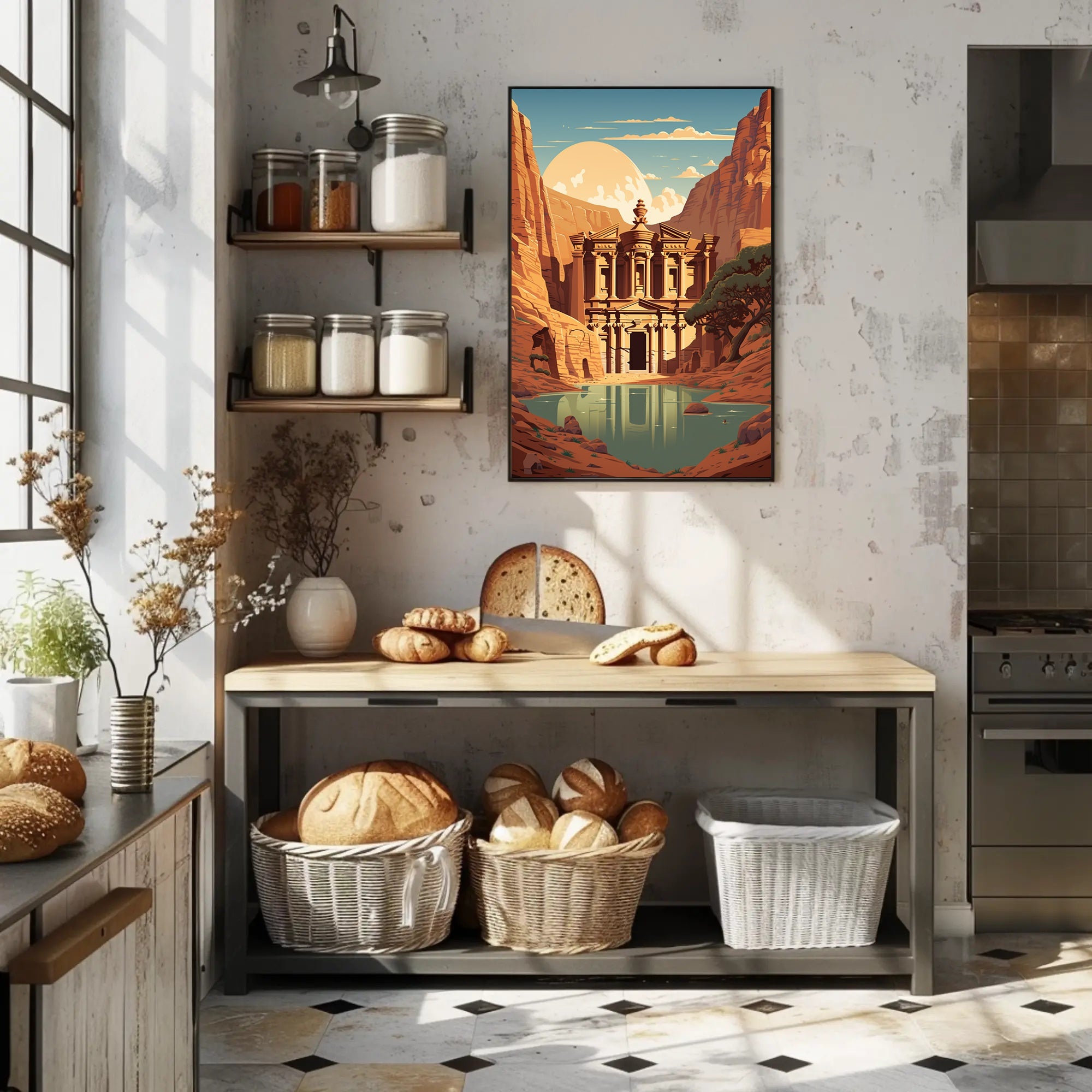 Petra-Inspired Canyon Landscape Cultural or Heritage Poster PosterGoat