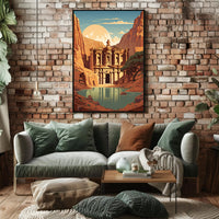 Petra-Inspired Canyon Landscape Cultural or Heritage Poster PosterGoat