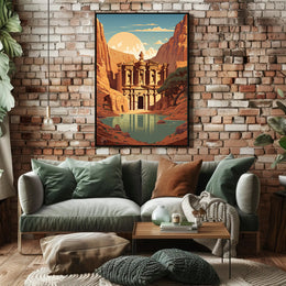 Petra-Inspired Canyon Landscape Cultural or Heritage Poster PosterGoat