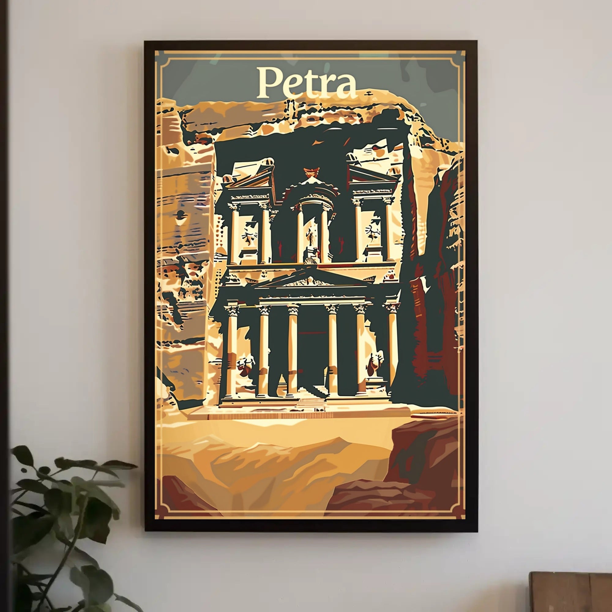 Petra Travel Poster: Vintage Style Heritage Destination Art PosterGoat