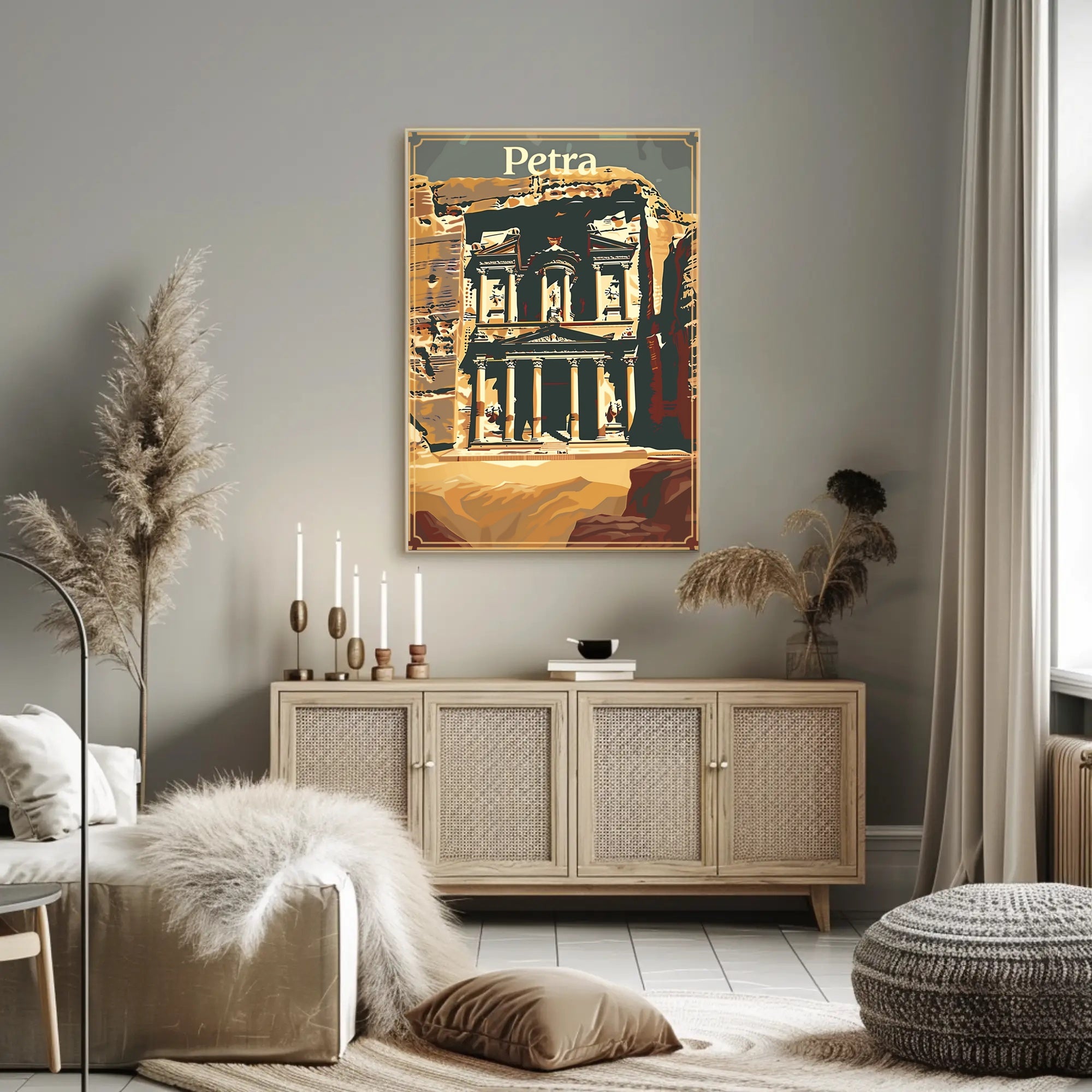 Petra Travel Poster: Vintage Style Heritage Destination Art PosterGoat