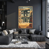 Petra Travel Poster: Vintage Style Heritage Destination Art PosterGoat