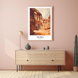 Petra's Treasury Modern Art Travel Poster PosterGoat