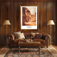 Petra's Treasury Modern Art Travel Poster PosterGoat