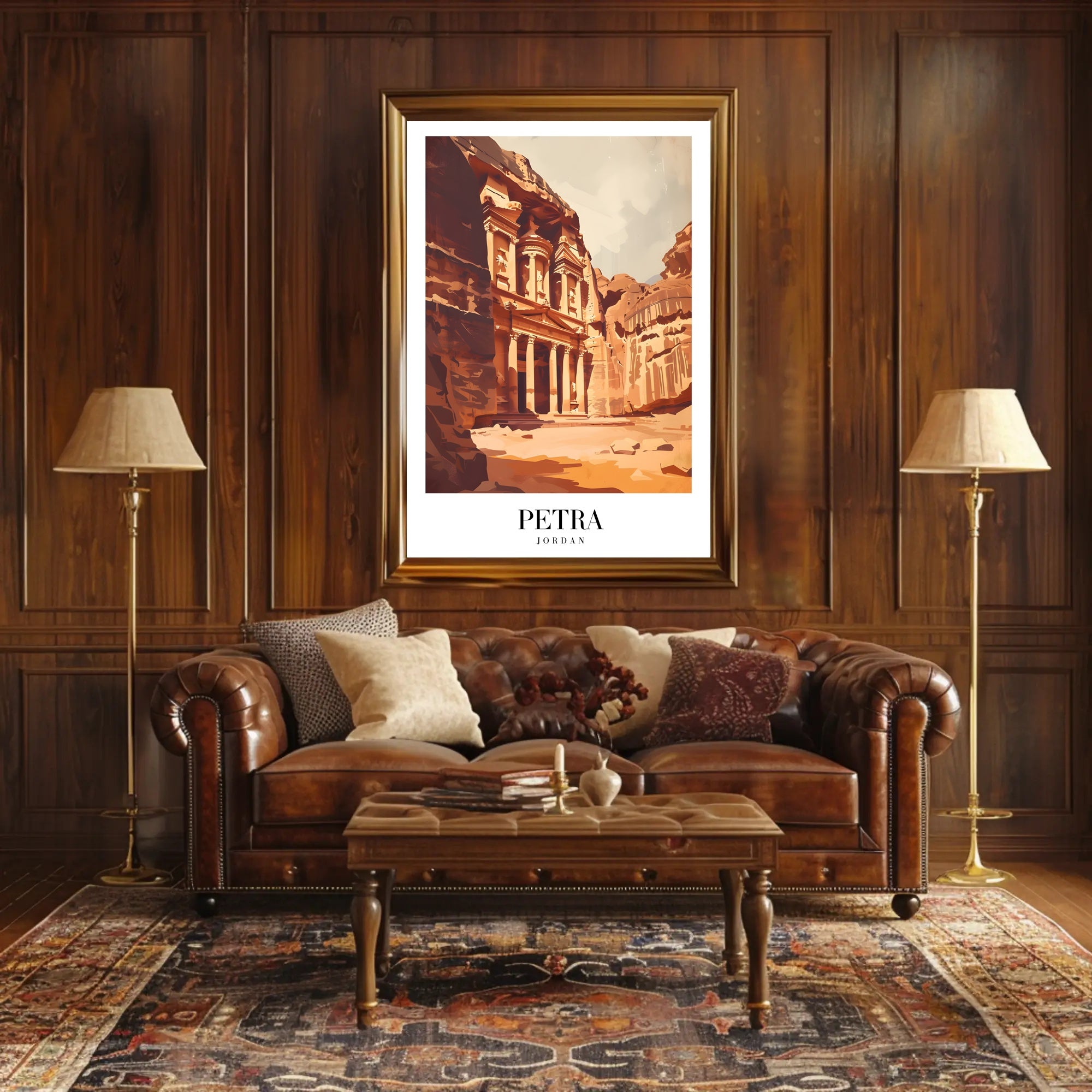 Petra's Treasury Modern Art Travel Poster PosterGoat