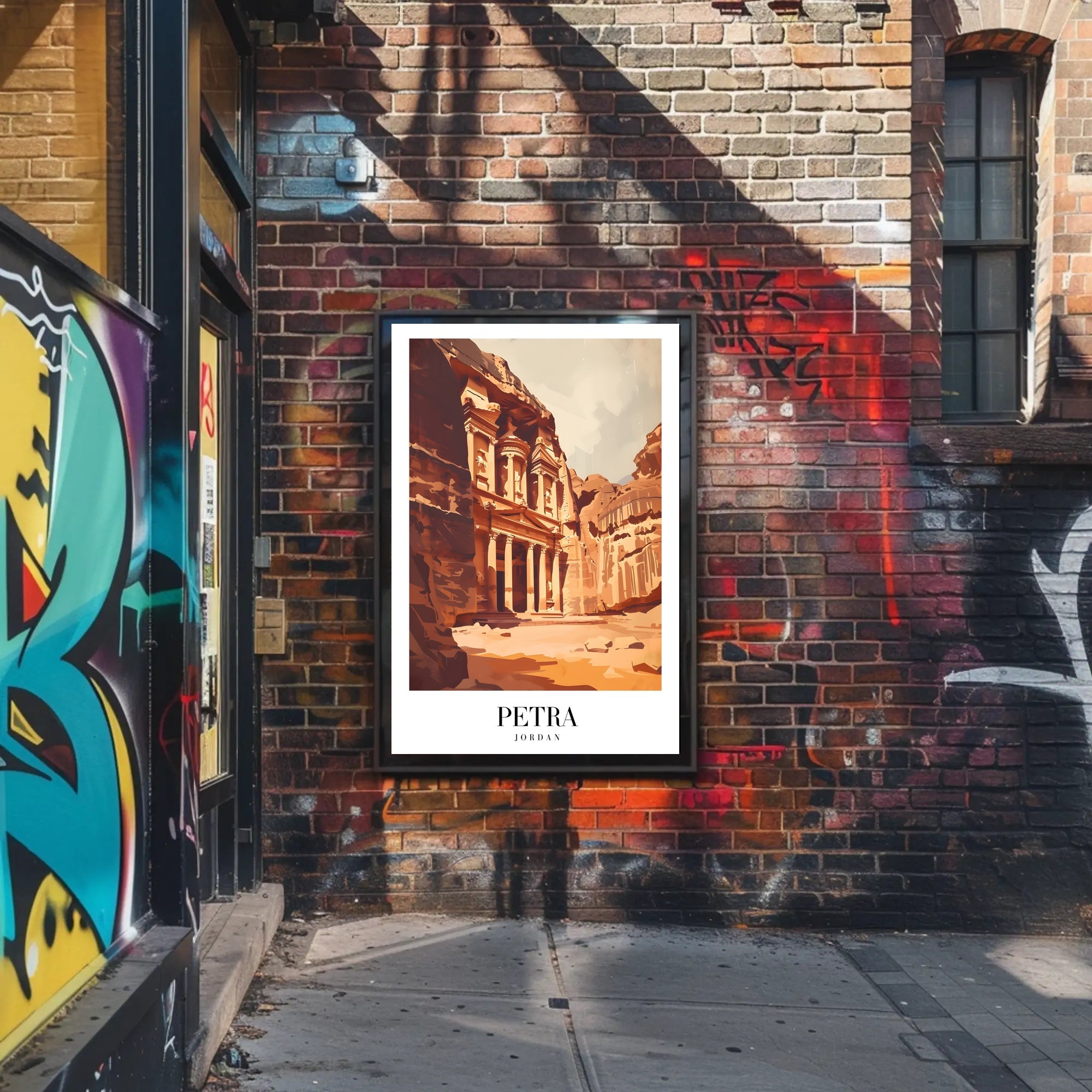 Petra's Treasury Modern Art Travel Poster PosterGoat