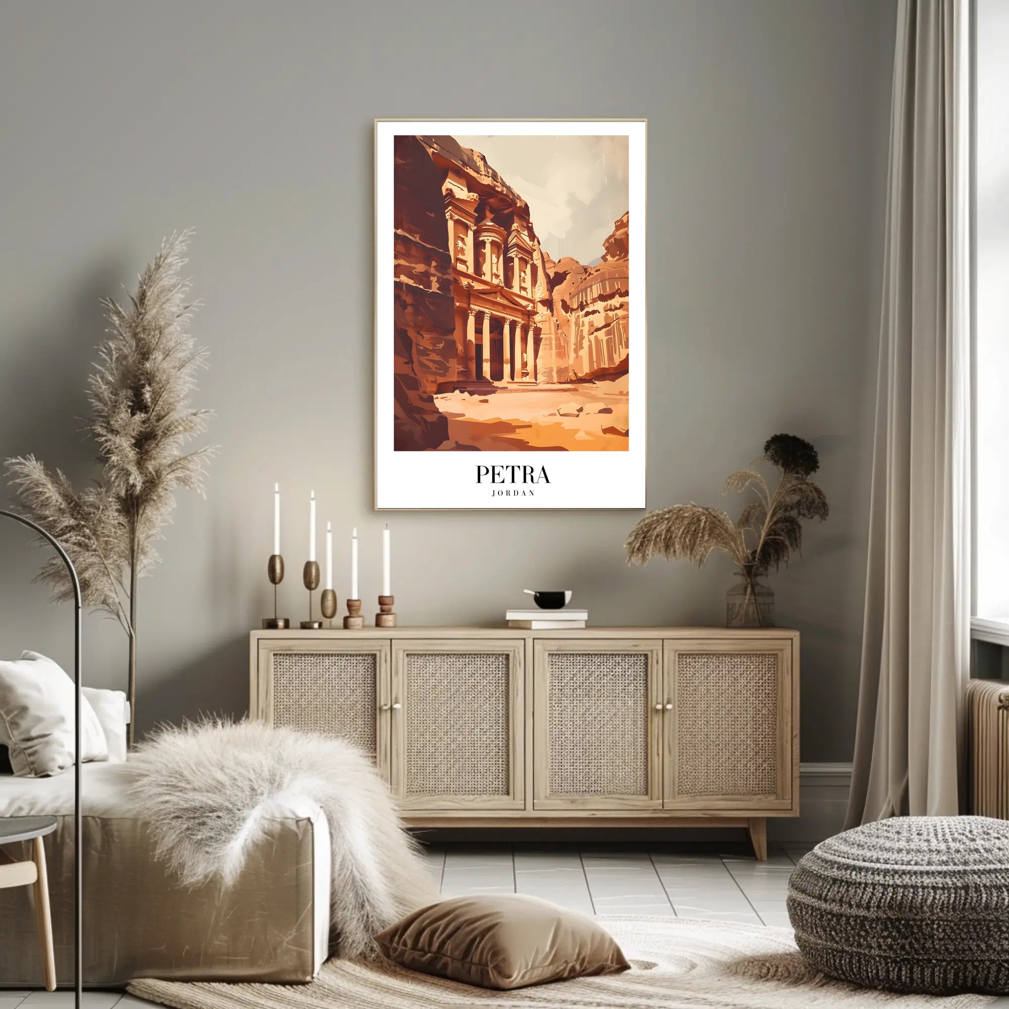 Petra's Treasury Modern Art Travel Poster PosterGoat