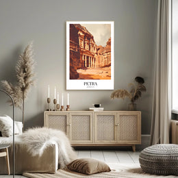 Petra's Treasury Modern Art Travel Poster PosterGoat