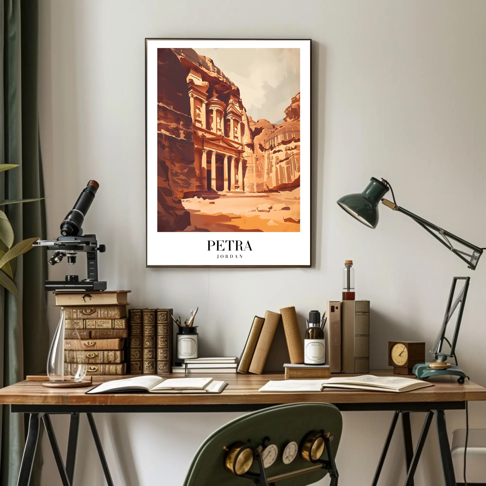 Petra's Treasury Modern Art Travel Poster PosterGoat