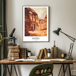 Petra's Treasury Modern Art Travel Poster PosterGoat