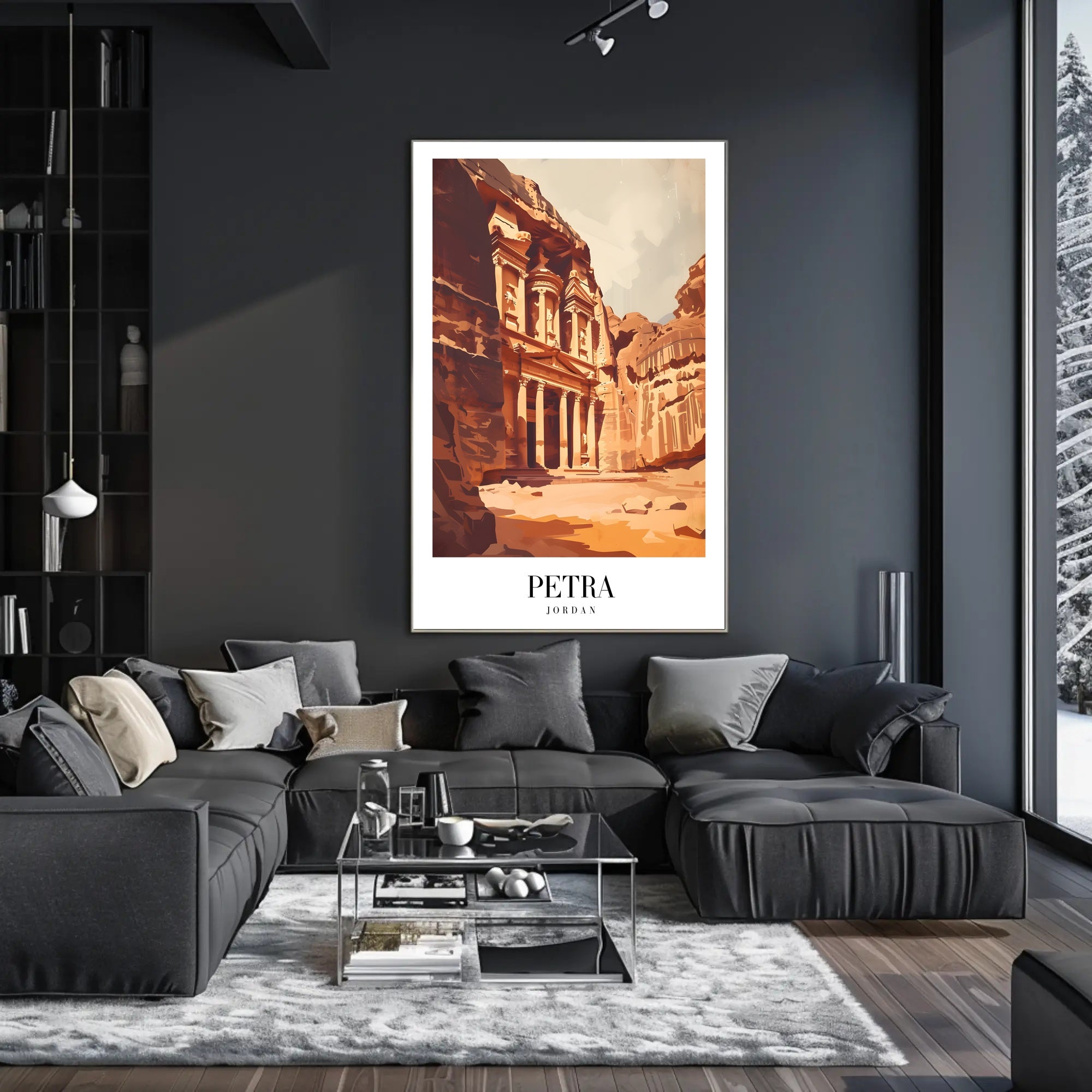 Petra's Treasury Modern Art Travel Poster PosterGoat