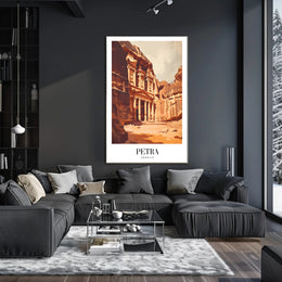 Petra's Treasury Modern Art Travel Poster PosterGoat