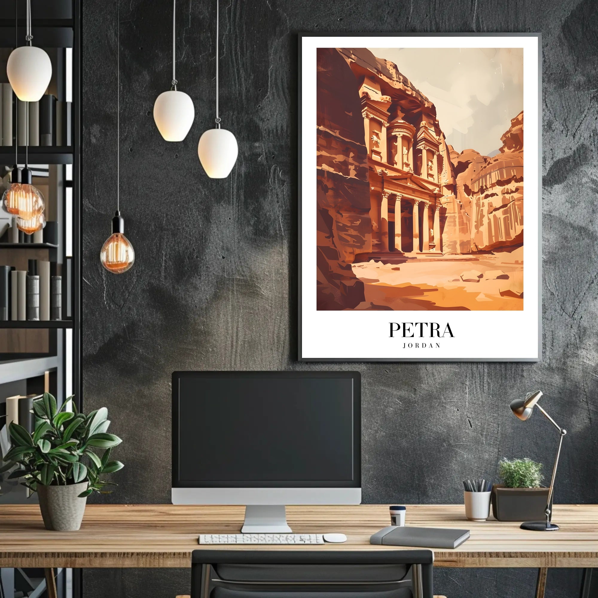 Petra's Treasury Modern Art Travel Poster PosterGoat