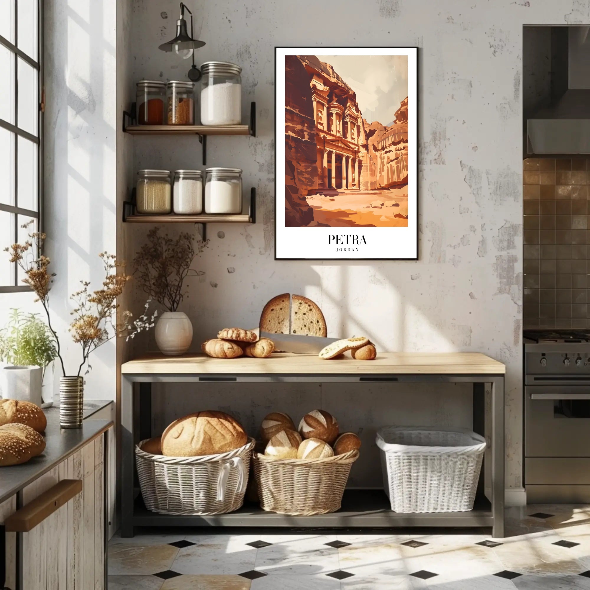 Petra's Treasury Modern Art Travel Poster PosterGoat