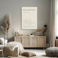 Philadelphia Iconic Landmarks Styled Cultural Heritage Poster PosterGoat