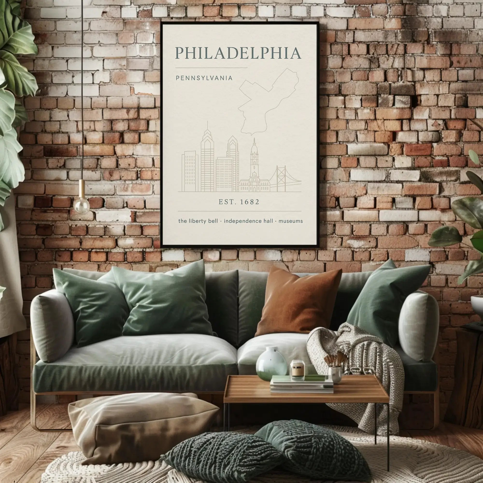 Philadelphia Iconic Landmarks Styled Cultural Heritage Poster PosterGoat