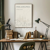 Philadelphia Iconic Landmarks Styled Cultural Heritage Poster PosterGoat
